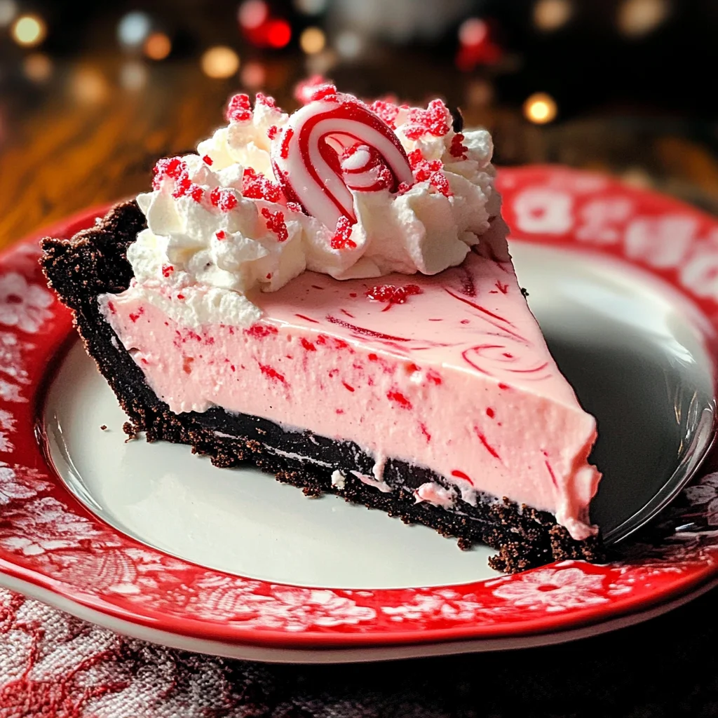 No Bake Christmas Peppermint Pie