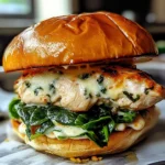 White Cheddar and Spinach Chicken Burgers