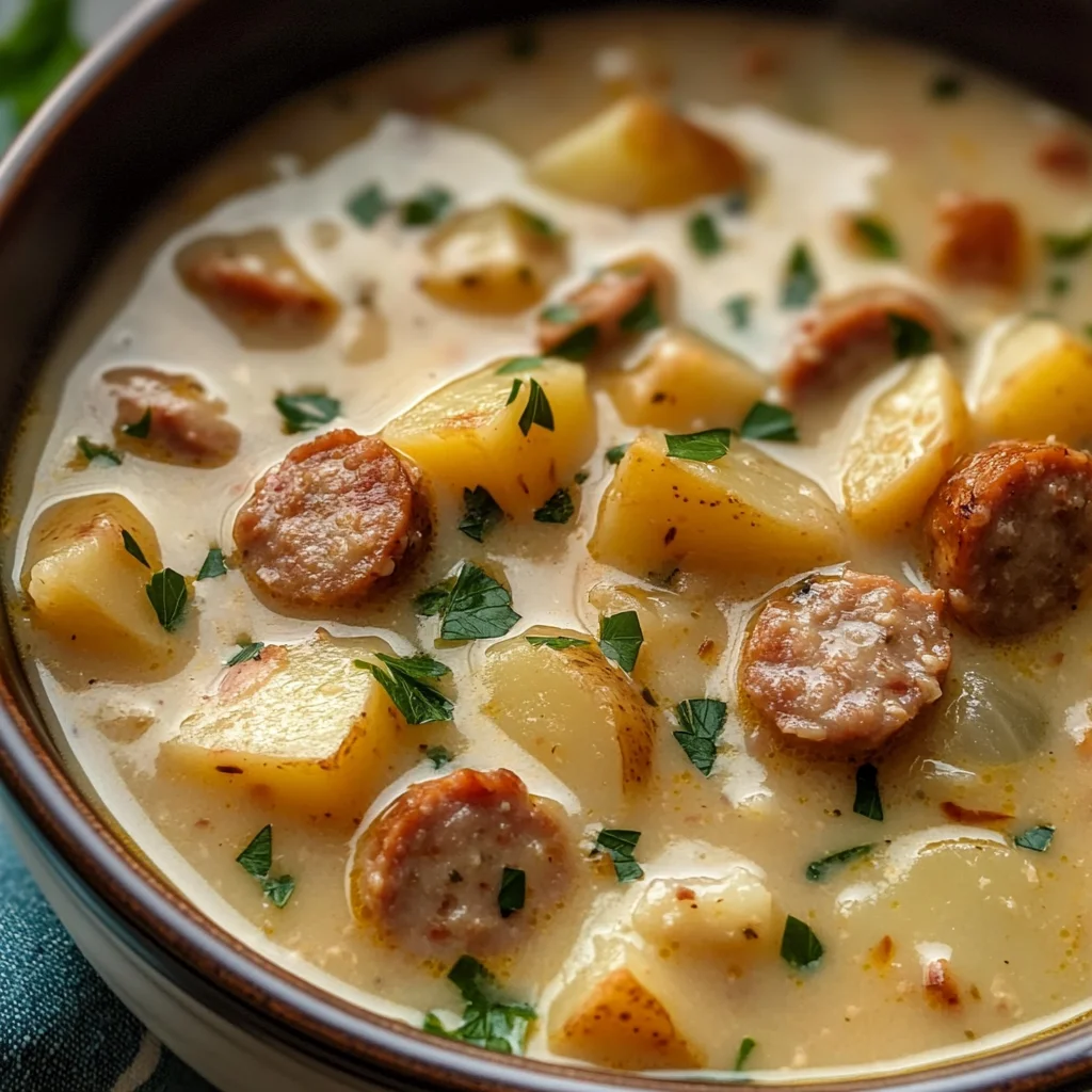 Cozy Crockpot Potato Soup with Sausage – Hearty and Delicious for Fall