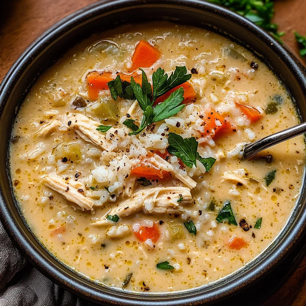 Creamy White Chicken + Rice Soup