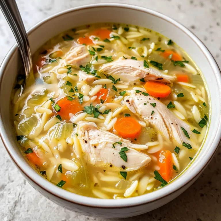 Lemon Chicken Orzo Soup