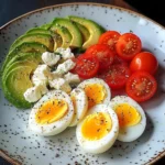 Mediterranean Breakfast Plate with Eggs, Feta & Avocado