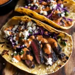 Steak Tacos with Chipotle Sauce & Roasted Cabbage Slaw