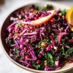 Winter Salad with Red Cabbage, Kale and Pomegranate