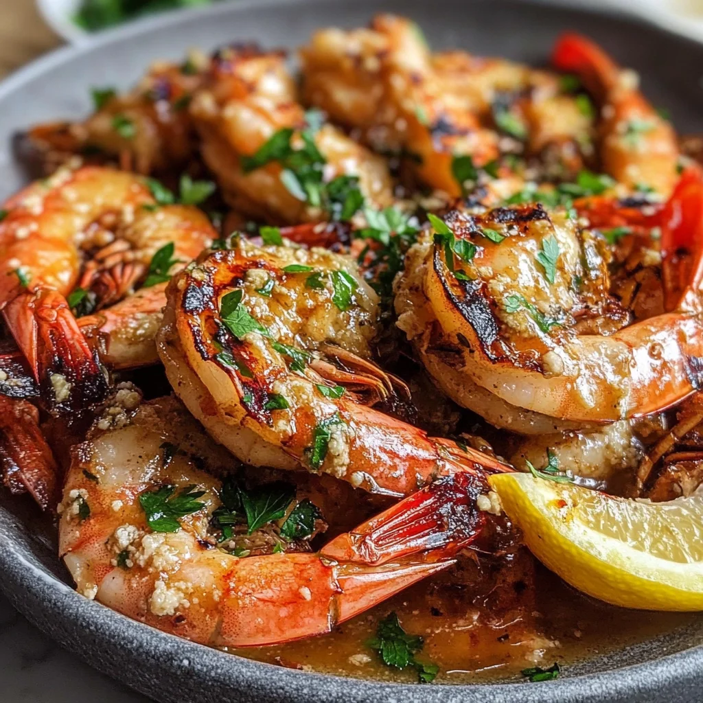 BBQ Grilled Prawns with Garlic, Lemon & Chilli