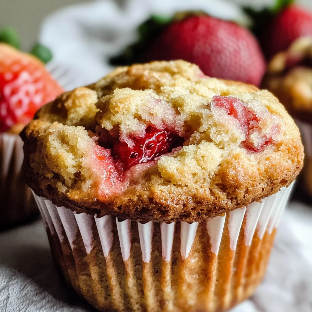 Strawberry Muffins with Frozen Strawberries
