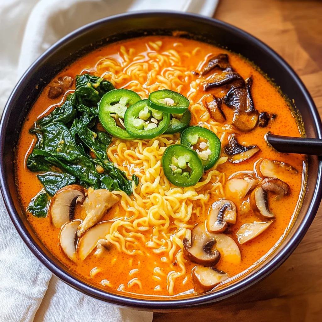 Thai Red Curry Ramen with Coconut Milk and Cilantro