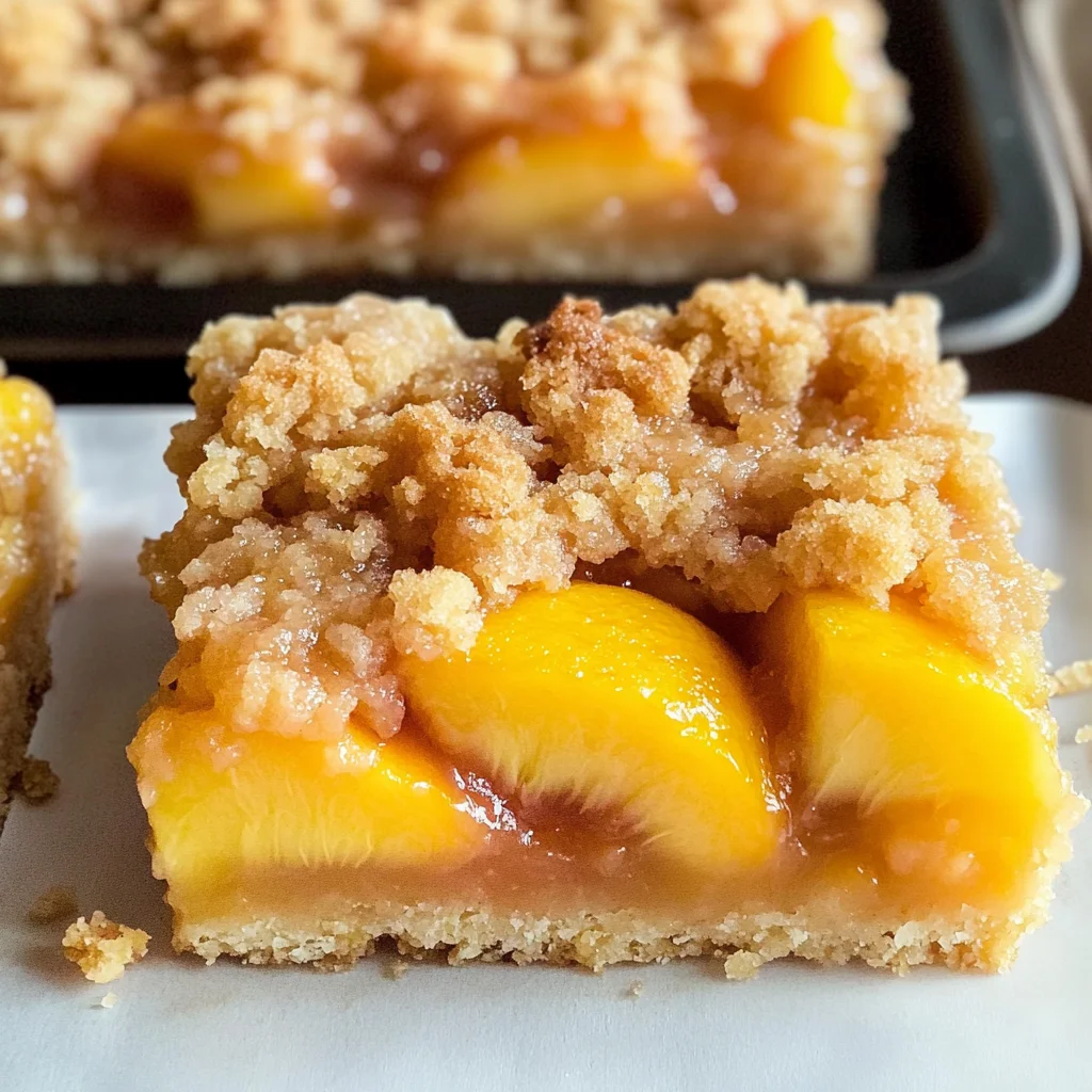 Best Bakery-Style Peach Crumble Bars
