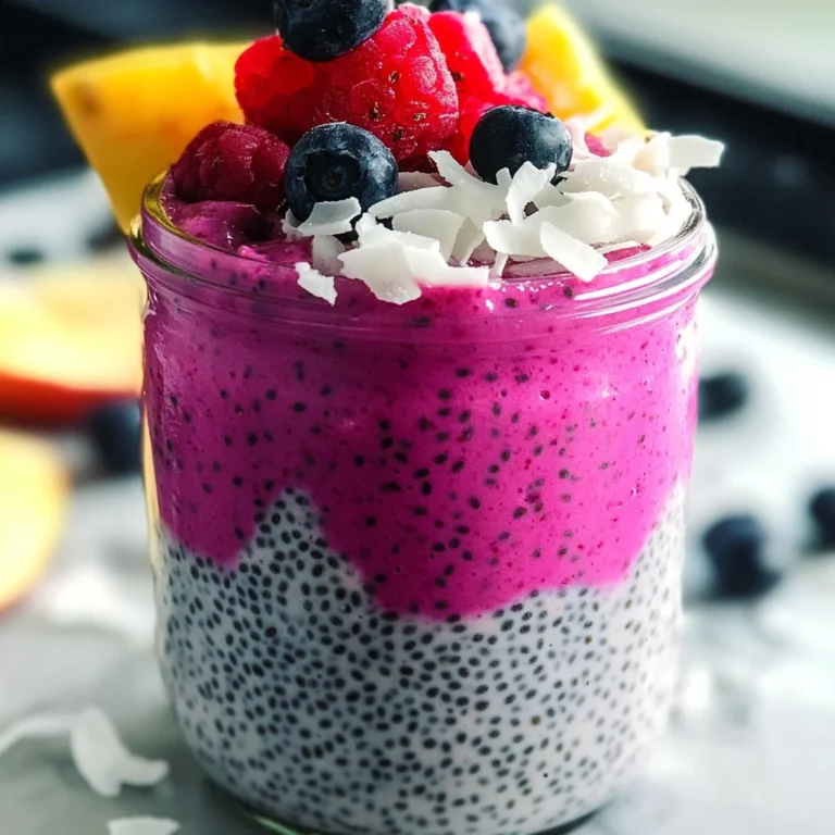 Coconut Chia Dragon Fruit Smoothie Jars