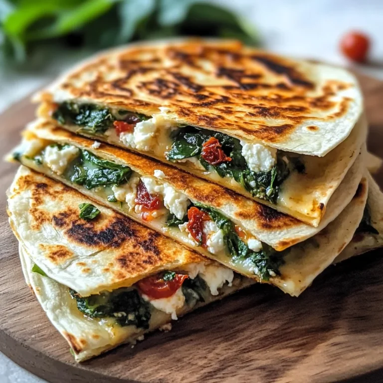 Quick Mediterranean Quesadilla Recipe: Spinach, Feta, Mozzarella