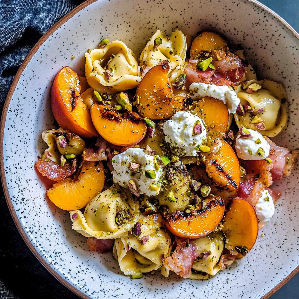 Tortellini Pasta Salad with Grilled Peaches