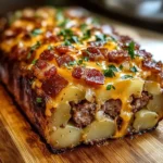 Turkey Bacon and Sausage-Stuffed Potato Loaf for Ultimate Comfort Food