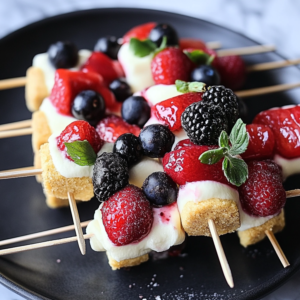 Berry Cheesecake Dessert Kabobs