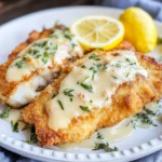 Almond Flour Crusted Fried Rockfish Fillets with a Lemon Cream Sauce