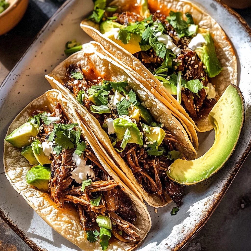 Crockpot Korean Gochujang Pot Roast Tacos