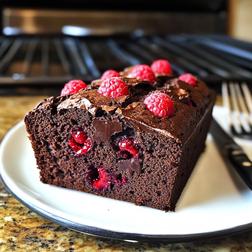 Dark Chocolate Raspberry Banana Bread