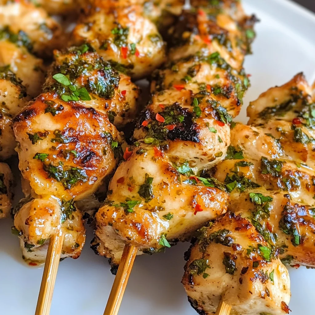 Garlic Parmesan Chicken Skewers