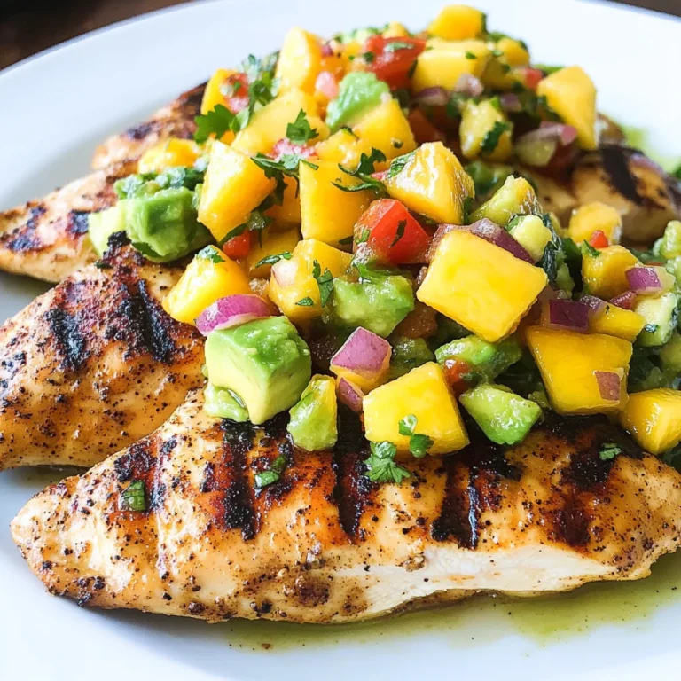 Grilled Chicken with Mango Avocado Salsa