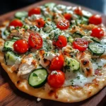 Juicy Tzatziki Chicken Veggie Naan Pizza for Easy Weeknight Dinners