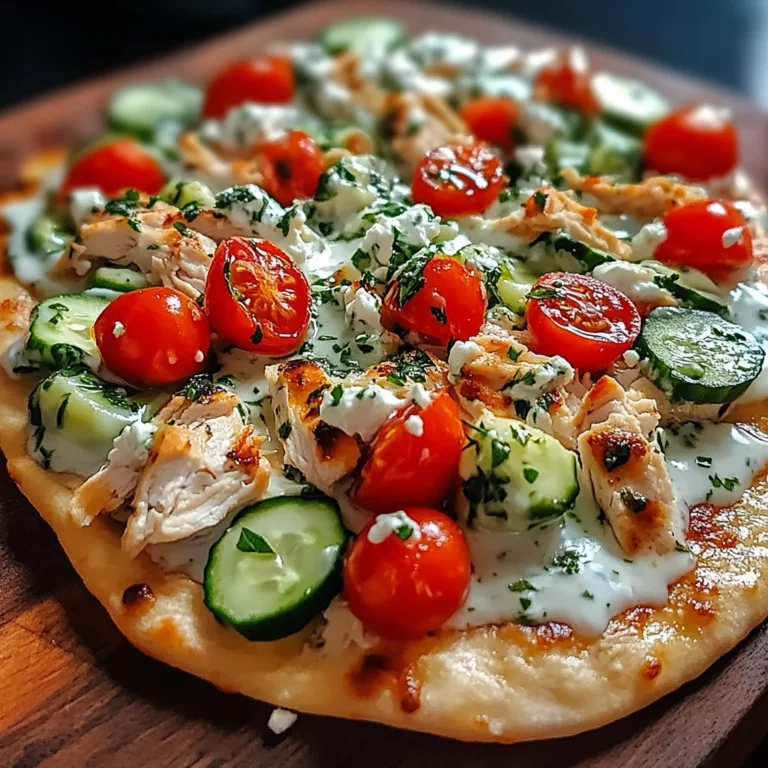 Juicy Tzatziki Chicken Veggie Naan Pizza for Easy Weeknight Dinners