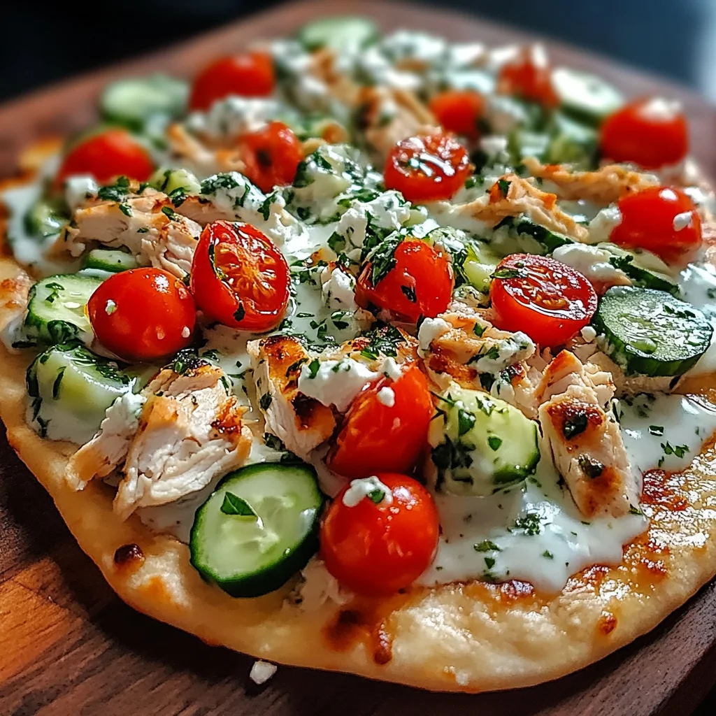 Juicy Tzatziki Chicken Veggie Naan Pizza for Easy Weeknight Dinners