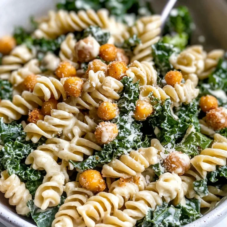 Kale Caesar Pasta Salad