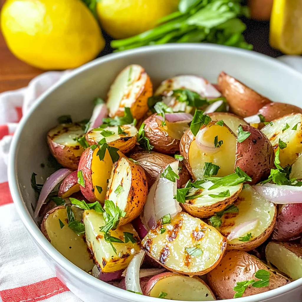 Lemony Grilled Potato Salad