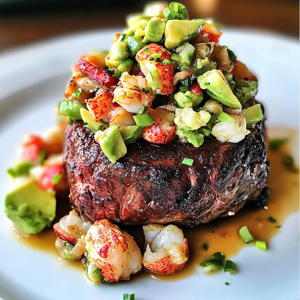 Pan Seared Filet Mignon with Lobster Avocado Salsa