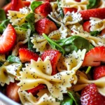 Strawberry Spinach Pasta Salad