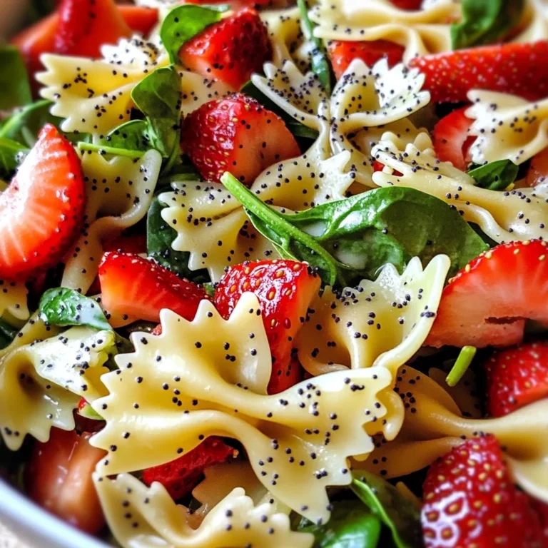 Strawberry Spinach Pasta Salad