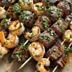 Surf and Turf Kabobs with Chimichurri Sauce