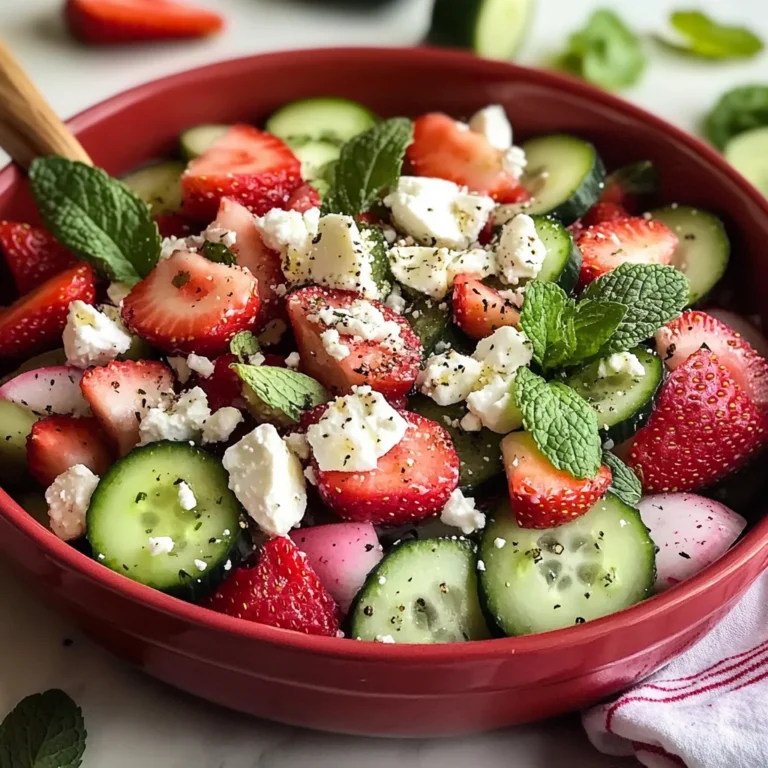 Tangy Strawberry Cucumber Salad with Feta