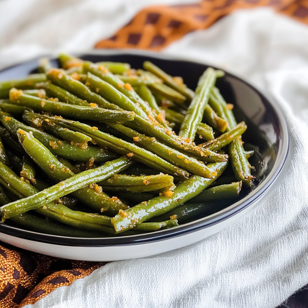 Keto Maple Mustard Green Beans