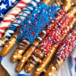 Fourth of July Pretzel Rods (White Chocolate Pretzels)