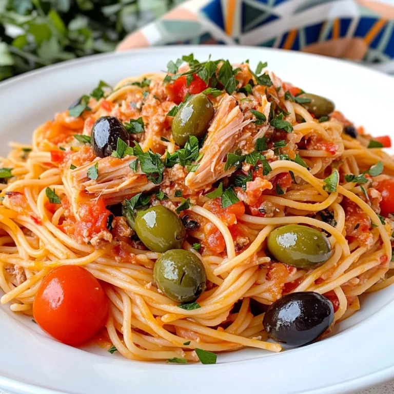 Pasta Puttanesca with Spicy Tuna