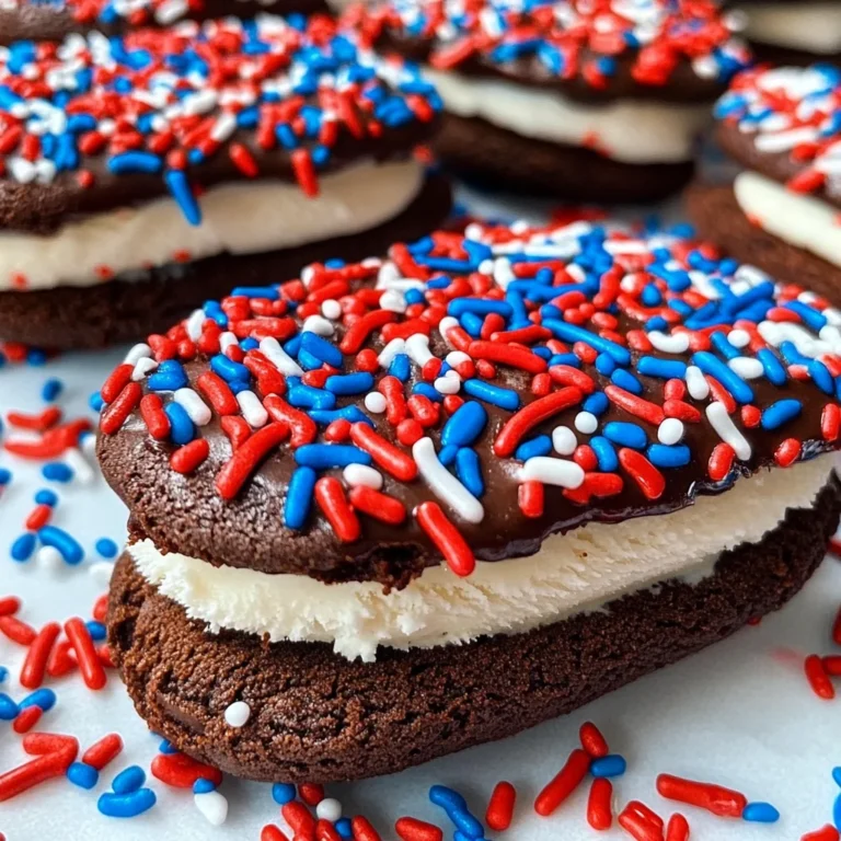 Patriotic Mini Ice Cream Sandwiches