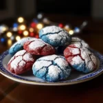 Red, White, and Blue Crinkle Cookies