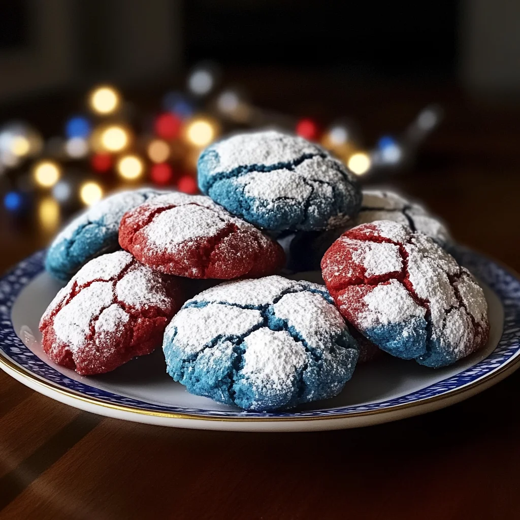 Red, White, and Blue Crinkle Cookies