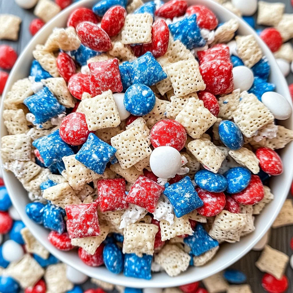 Red, White, and Blue Muddy Buddies