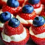 Sweet Summer Strawberries: Red, White, and Blue Cheesecake Strawberries
